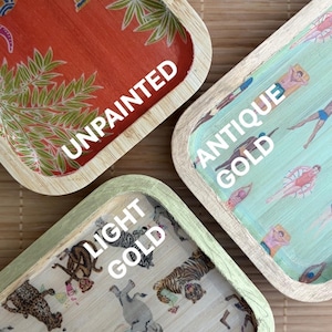 Decorative Bamboo Rectangular Trays for Entertaining, Home Decor, Bar Carts, Plants, Trinket Trays, Organization, Plants bild 2