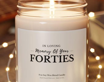 In Loving Memory of Your Forties Candle | Funny 50th Birthday Gift | Gag Gift for 50 Year Old | Milestone Birthday Candle for Her or Him