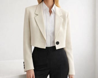 Cropped Blazer Jacket | Chic Office Coat