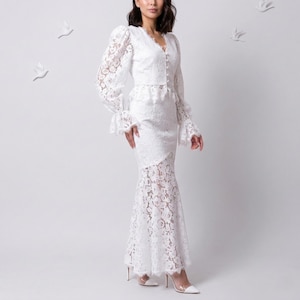 lauren ralph lauren white lace dress Lace-Trim Cotton Voile Dress
