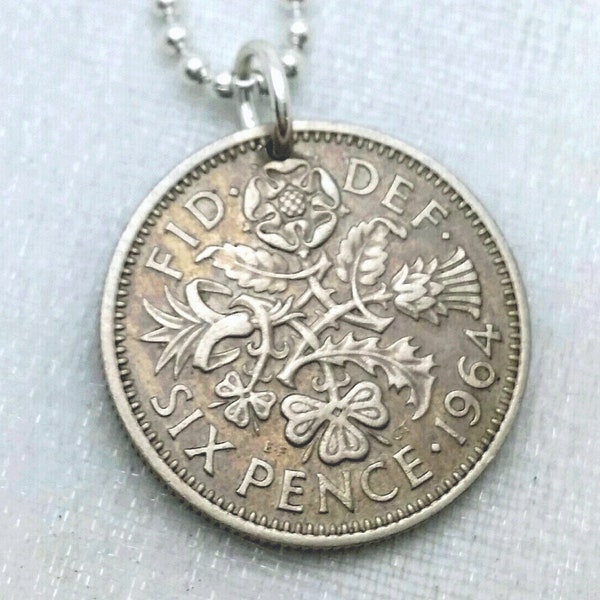 Pendentif Lucky Six Pence 75e Anniversaire En Argent Plaqué - Cadeau Femme