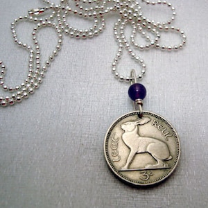Rabbit Necklace. Coin Jewelry. Vintage IRELAND RABBIT Coin Necklace ...