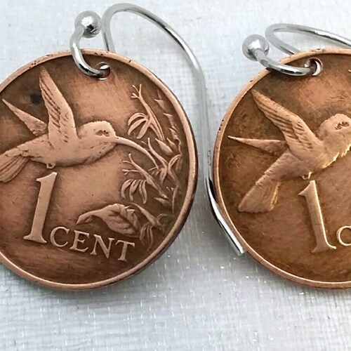 HUMMINGBIRD COIN Necklace Trinidad Tobago Bird Necklace Etsy