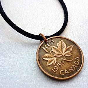 カナダ ペニー銅貨ネックレス - 1ペニー - 1セント - コレクター向けネックレス - カナダ ペニーペンダント