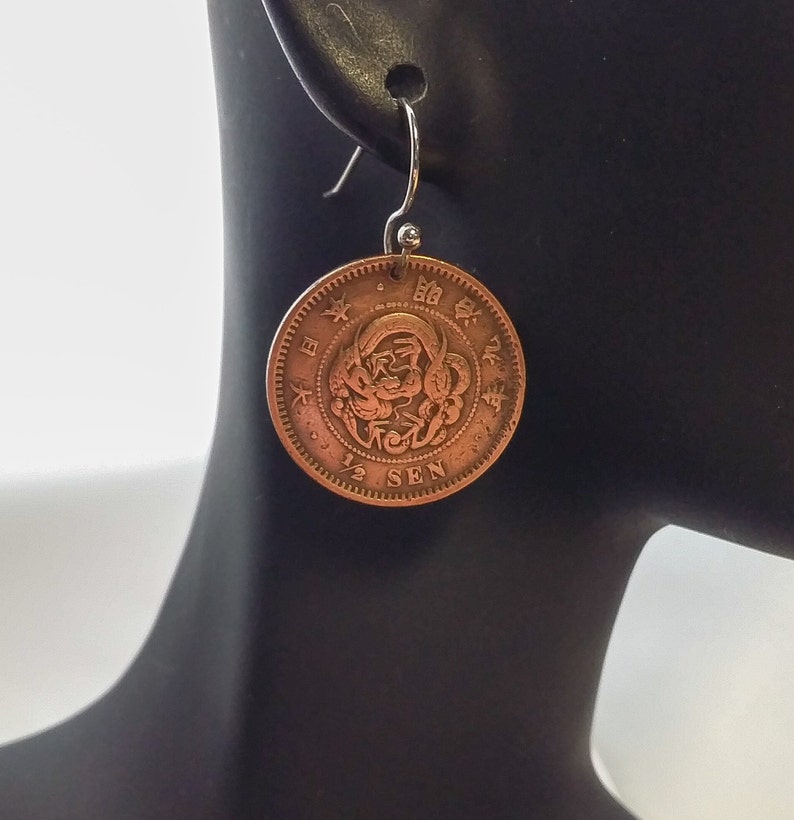 Japan Earrings Dragon Earrings Antique copper Japanese Etsy
