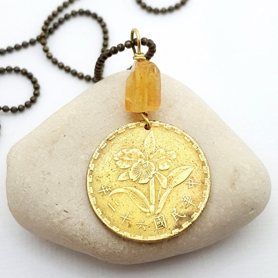 Coin necklace deals etsy