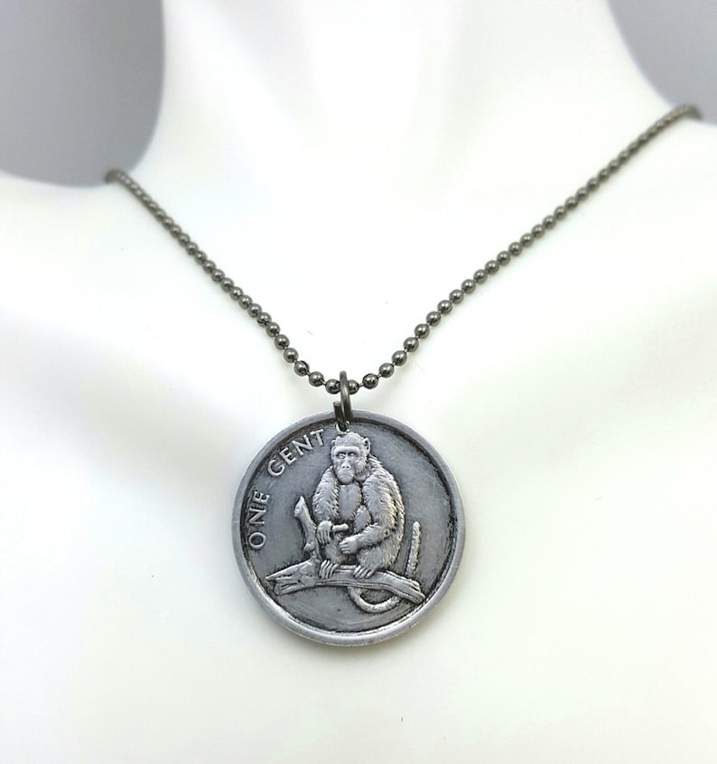 Year of the Monkey Chinese Zodiac necklace Monkey necklace coin necklace coin jewelry Chinese New Year monkey pendant image 1