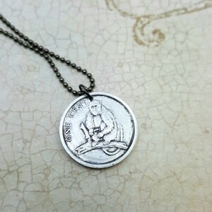 Year of the Monkey Chinese Zodiac necklace Monkey necklace coin necklace coin jewelry Chinese New Year monkey pendant image 2