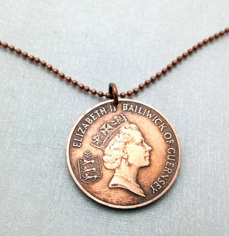 Coin Jewelry GUERNSEY COW Pendant Copper Two Pence Cow Etsy