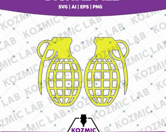 Hand Grenade SVG– Digital Download for Unique Acrylic Jewelry  – Laser Cutting Ready