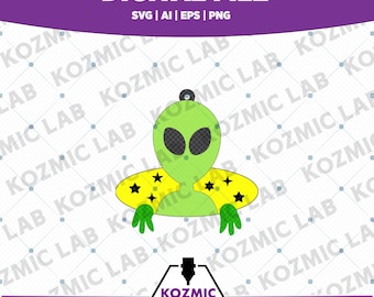 Biżuteria z motywem Galaxy Alien Peekaboo – gotowa do cięcia laserowego – plik cyfrowy UFO