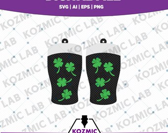 Plik z warstwami piwa Guinness wycinany laserowo z koniczynkami | Pobieranie cyfrowe