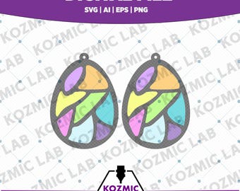Stained Glass Layered Easter Egg | Laser Cutting Digital File | Jewellery & Accessoires
