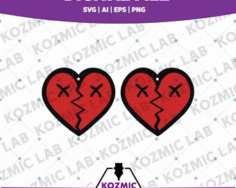 Plik wycinany laserowo „Dead Heart” | Alternatywny plik SVG z Walentynkami | Gotycki wzór serca