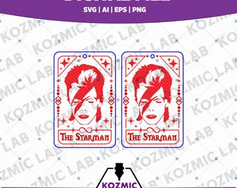Karta Tarota Starman — plik z warstwowym laserowym cięciem autorstwa Bowiego