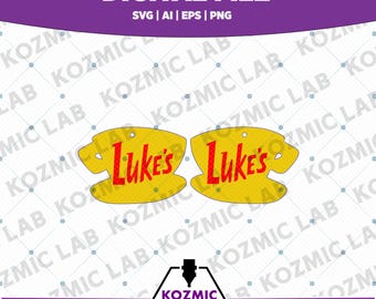 Kolczyki wiszące Luke's Dinner z laserowo wycinanym pilnikiem – do pobrania w wersji cyfrowej