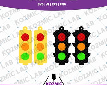 Traffic Light Earrings Bundle Laser Cut File – Digital Download