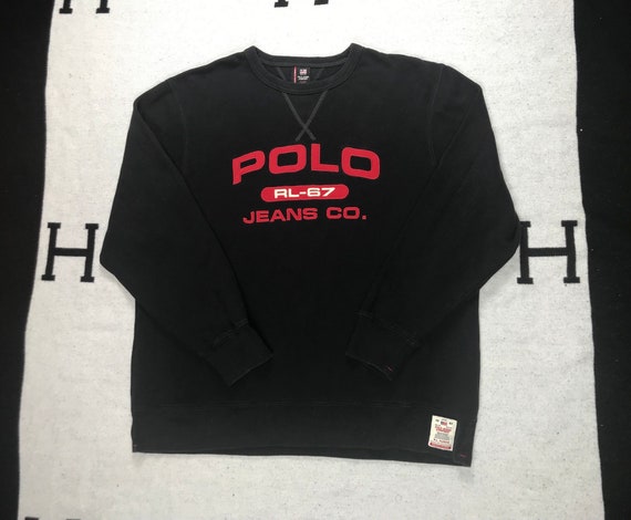 black and red polo sweatshirt