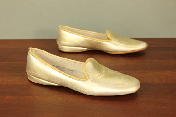 gold house slippers