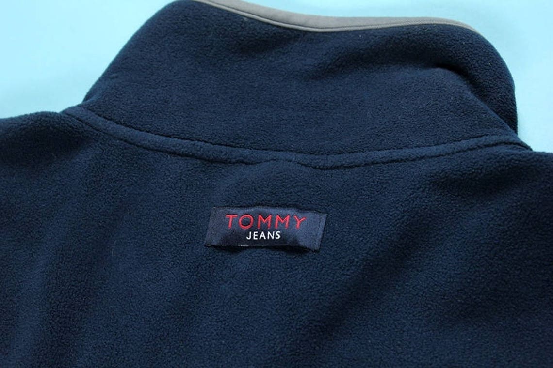 Vintage 90s TOMMY HILFIGER JEANS Fleece Vest X-Large Navy Blue | Etsy