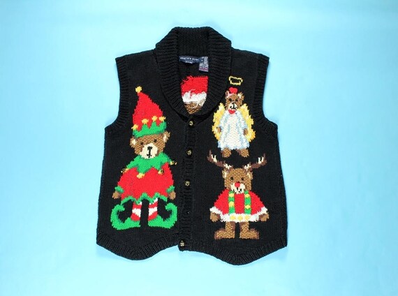 vintage christmas sweater vest