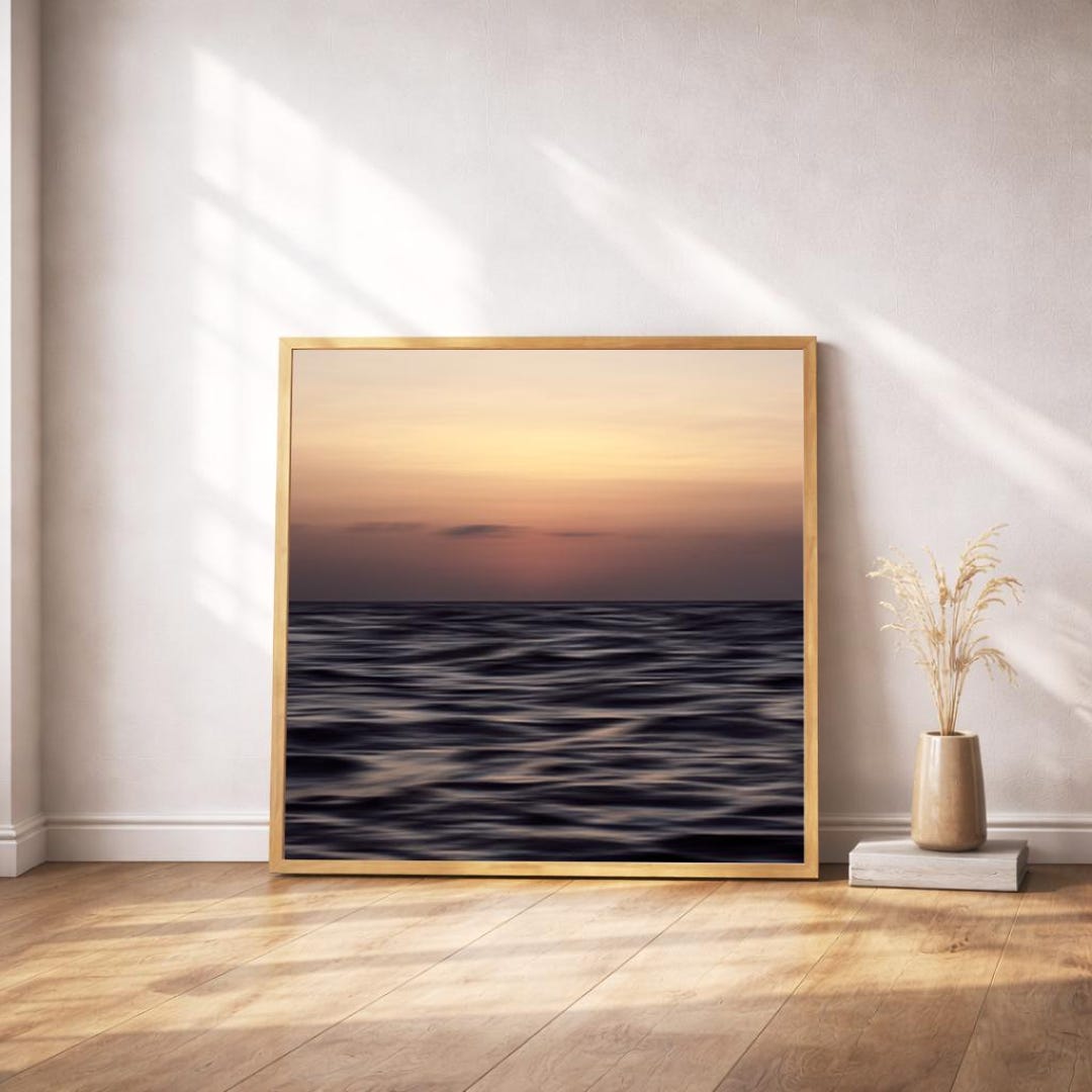 Abstract Ocean Art Printable – Minimalist Seascape Wall Art in Pastel ...