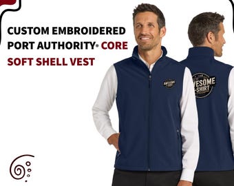 Custom Embroidered Port Authority® Core Soft Shell Vest - Water-Resistant, Windproof, Personalized Team & Work Outerwear for Men And Women