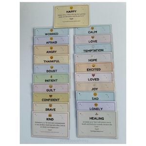 Tarjetas con versículos bíblicos cristianos para niños / Aprendizaje emocional y de valores / Tarjetas imprimibles de 4x6 y 3x5 pulgadas con las Escrituras para niños (Descarga digital)