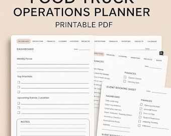 Food Truck Cost Tracker Spreadsheet | Weekly Profit and Loss Template