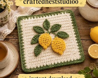 Crochet Lemon Pot Holder Pattern | Kitchen Decor PDF (Instant Download)