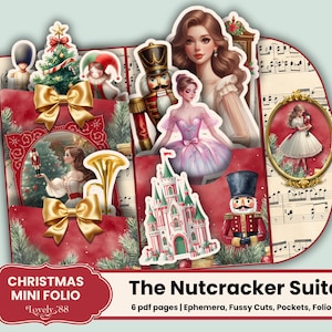 Nutcracker Junk Journal Kit | Christmas Folio | Nutcracker Folio | Nutcracker Ephemera Fussy Cuts Christmas junk journal kit | Printable PDF