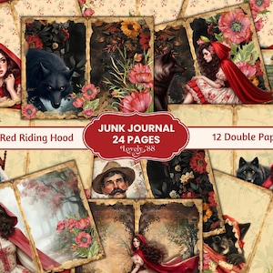 Little Red Riding Hood Junk Journal Pages | Fairytale Junk Journal | Printable Scrapbook, Digital Download, Big Bad Wolf,