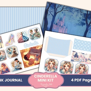 Aschenputtel Junk Journal Kit Kit | Aschenputtel Papiere, Fussy Schnitte, Tags, Collage Sheets | Märchenprinzessin Junk Journal