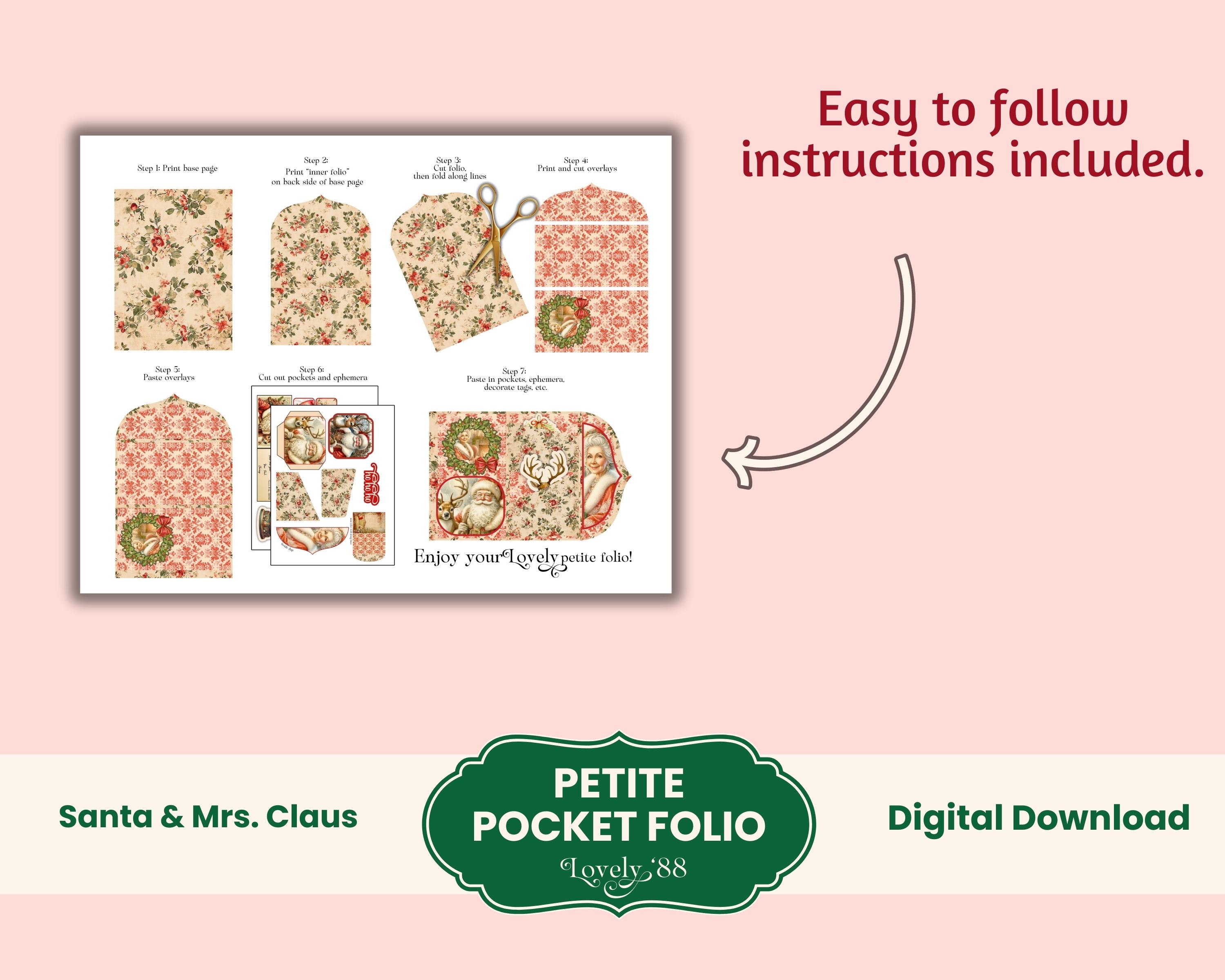 Christmas Folio | Santa Junk Journal Kit | Christmas Ephemera Fussy ...