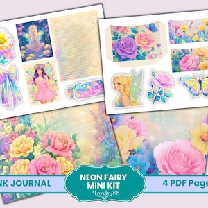 Fairy Junk Journal Mini Kit | Feenpapiere, Florale Papiere, Fussy Schnitte, Tags, Collage Sheets | Verzauberte Fee Junk Journal