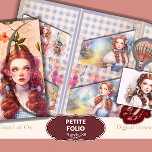 Wizard of Oz Folio | Printable Wizard of Oz Junk Journal Kit | Simple, EASY | Dorothy, Galinda, Wicked Witch, Shabby Chic, mini-folio