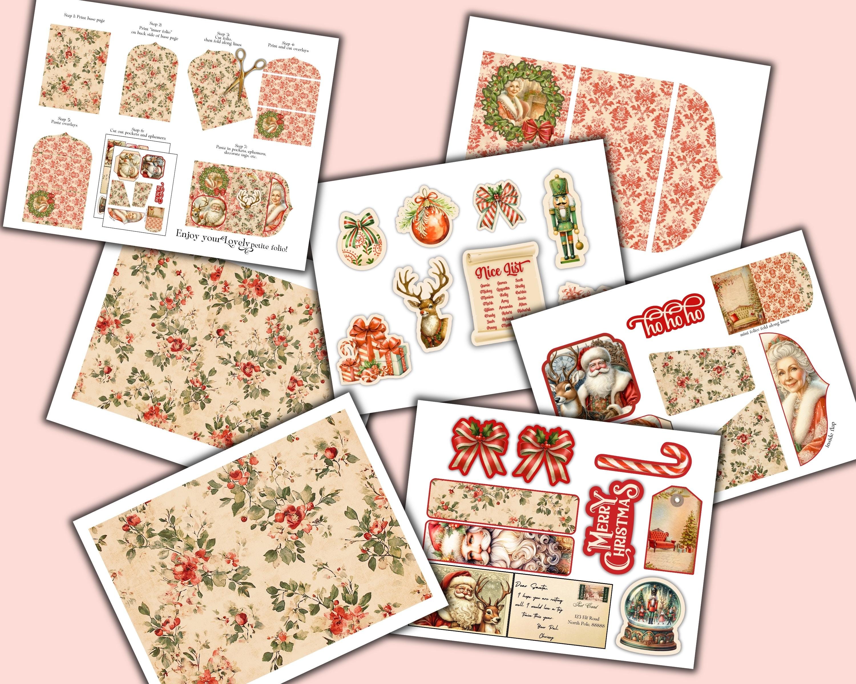 Christmas Folio | Santa Junk Journal Kit | Christmas Ephemera Fussy ...