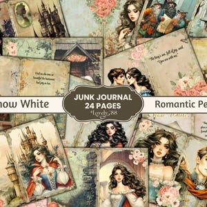 Snow White Junk Journal Pages | Princess Junk Journal | Evil Queen, Huntsman, Dwarfs | Fairytale, Printable Scrapbook, Digital Download