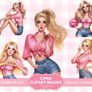 Pacote de Cliparts de Garotas de Verão | Garota Loira PNG | PNG Transparente, Scrapbooking de Diário de Lixo, Ilustração de Moda, Uso Comercial