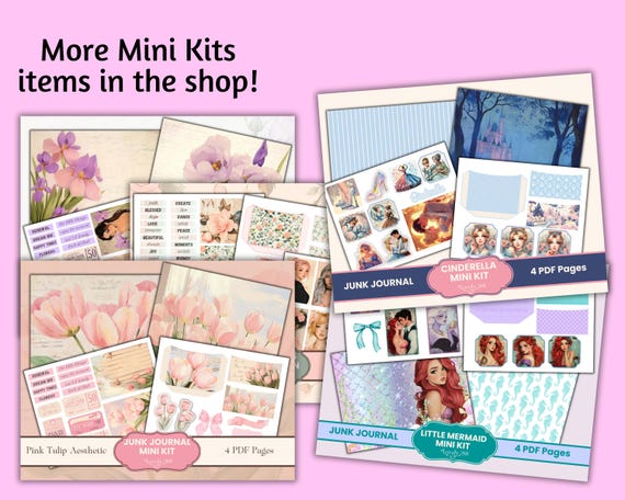 Strawberry Junk Journal Mini Kit | Fairy Papers, Strawberry Papers, Fussy Cuts, Tags| Strawberry Fairy Junk Journal | Strawberry Journal