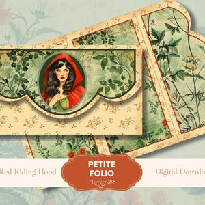 Red Riding Hood Junk Journal Kit| Little Red Riding Hood Folio | Ephemera, Pockets | Mini-folio