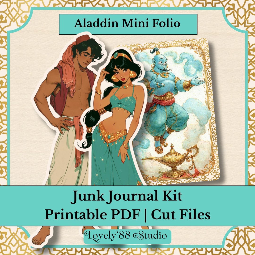 Aladdin Folio and Junk Journal Kit | Fairy Tale Fussy Cuts, Tags ...