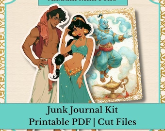 Aladdin Folio and Junk Journal Kit | Fairy tale Fussy Cuts, Tags | Fairytale Princess Junk Journal