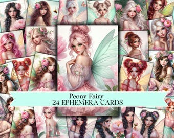 Cartes ATC de fée | Kit éphémère de journal féerique | Cartes de voeux fées éphémères, 2,5 x 3,5 | Graphique fantastique, carte d'art fantastique, carte à collectionner d'artiste