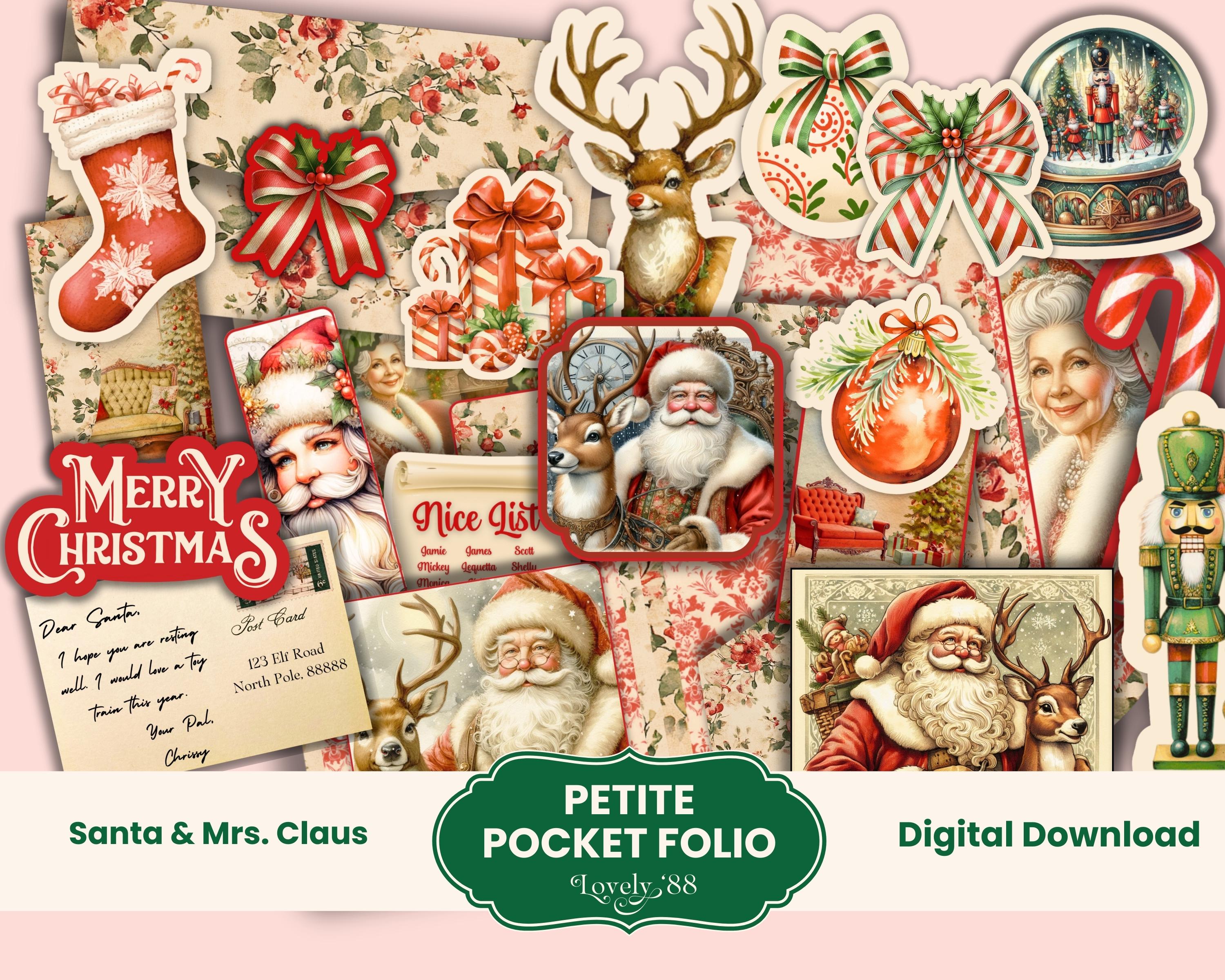 Christmas Folio | Santa Junk Journal Kit | Christmas Ephemera Fussy ...