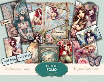 Fairy Folio | Fairy Junk Journal Kit | Enchanting Fairy Junk Journal Kit | Mini-Folio | Spring Folio | Shabby Chic, Fairie, Fantasy