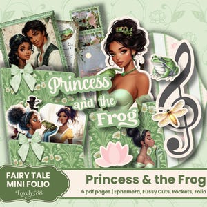 The Princess and the Frog Folio | The Princess and the Frog Junk Journal Kit | Princess Ephemera, Fussy Cuts
