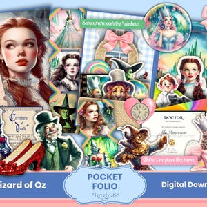 Tovenaar van Oz-folio | Tovenaar van Oz-junkdagboek | Kortstondige tovenaar van Oz, kieskeurige snijwonden | Afdrukbaar, digitaal