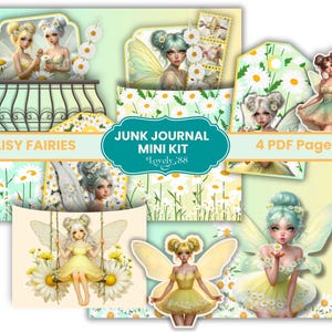 Fairy Junk Journal Mini Kit | Feenpapiere, Florale Papiere, Fussy Schnitte, Tags, Frühlings Fee |