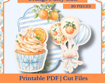 Orange Fussy Cut Bundle | Orange Junk Journal Ephemera | PDF, PNG, Cut Files for Scrapbooking & Collage
